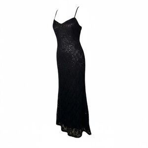 Y2K Fully beaded whimsigoth style lined dress‎ and stretchy in black size medium